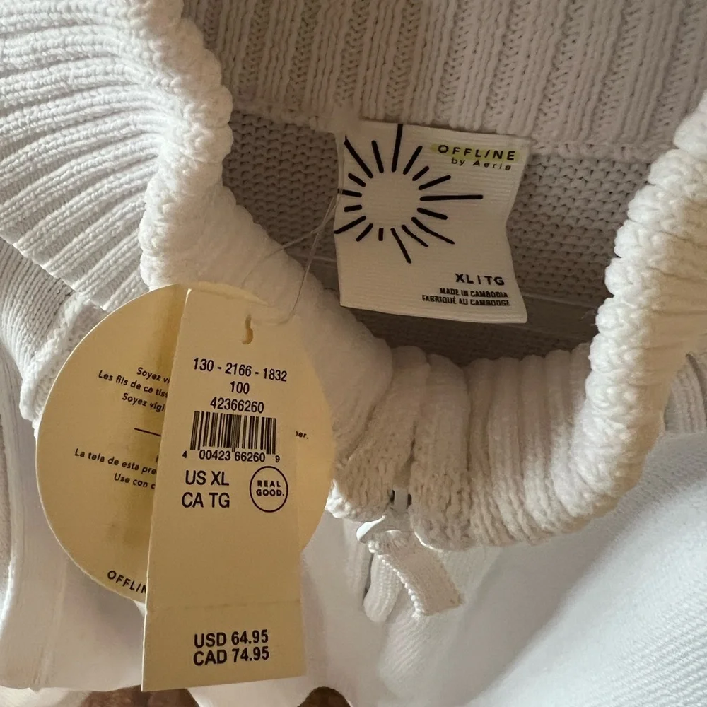 Aerie White Cowl Neck Sweater - Picture 4 of 4